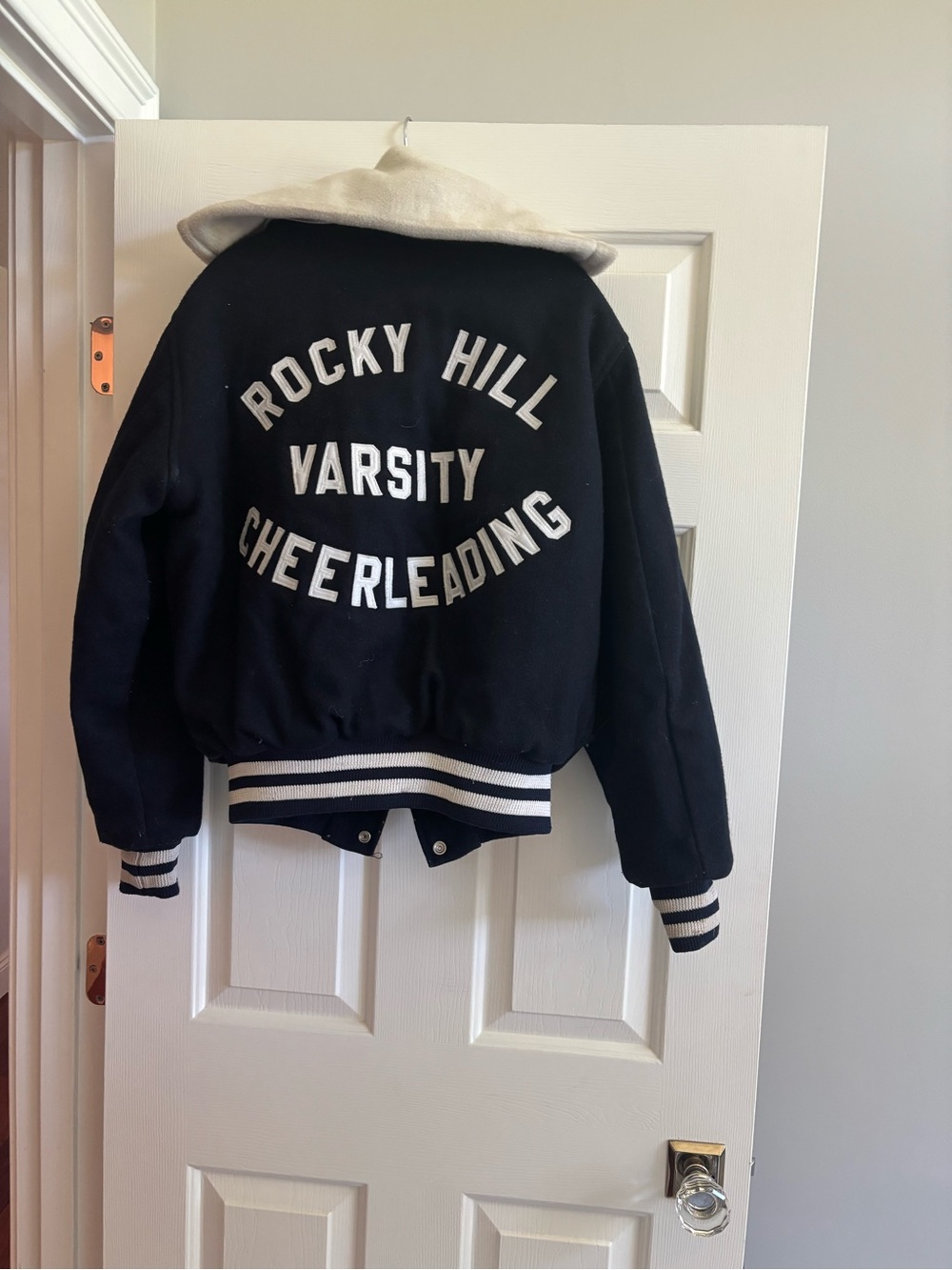 Varsity Jacket - Rocky Hill Cheerleading - navy & White